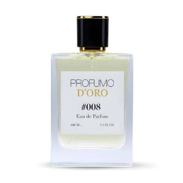 Profumo D’oro #008 – moderner Herrenflakon, Hauptansicht des fruchtig-würzigen Eau de Parfum